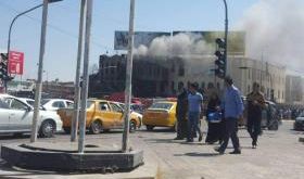 حريق بالقرب من سوق النبي يونس وسط الموصل